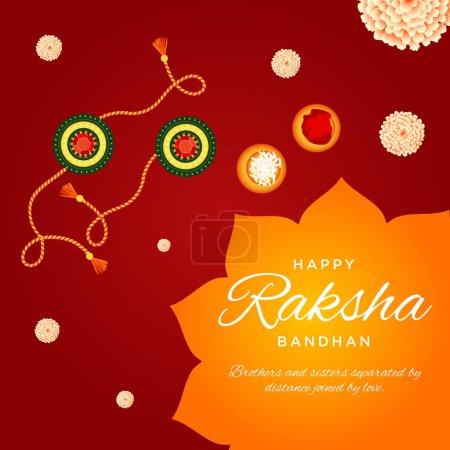Téléchargez les illustrations : Conception de bannière de festival traditionnel indien heureux modèle Raksha Bandhan. - en licence libre de droit