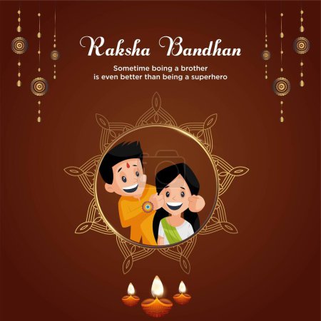 Illustration for Banner design of Indian traditional festival happy Raksha Bandhan template. - Royalty Free Image