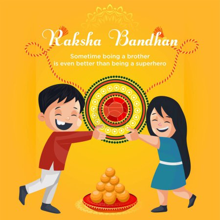 Téléchargez les illustrations : Conception de bannière de festival traditionnel indien heureux modèle Raksha Bandhan. - en licence libre de droit
