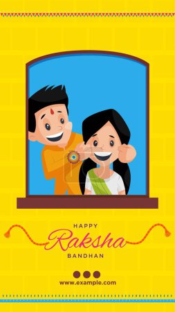 Téléchargez les illustrations : Festival traditionnel indien heureux modèle de portrait Raksha Bandhan. - en licence libre de droit