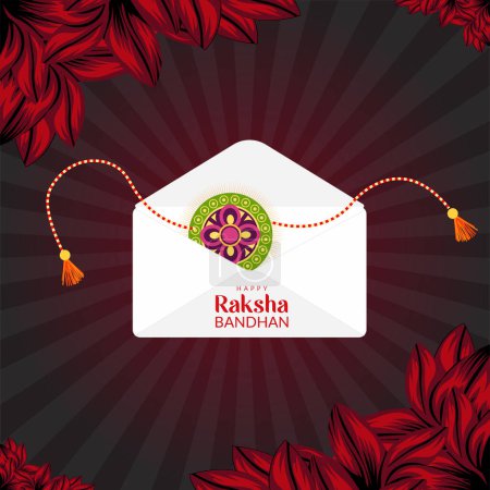Ilustración de Festival indio tradicional feliz Raksha Bandhan banner plantilla. - Imagen libre de derechos