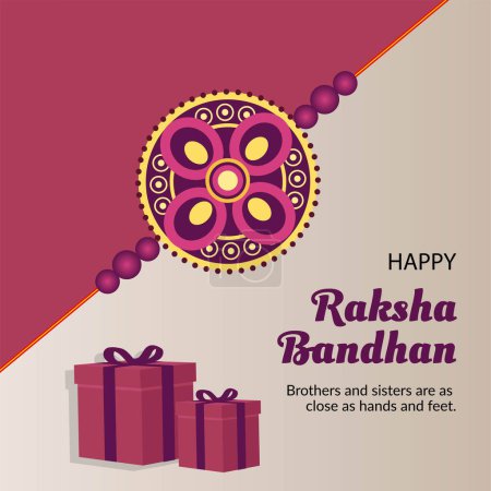 Ilustración de Festival indio tradicional feliz Raksha Bandhan banner plantilla. - Imagen libre de derechos