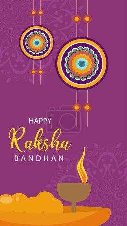 Téléchargez les illustrations : Festival indien traditionnel heureux modèle de portrait Raksha Bandhan. - en licence libre de droit