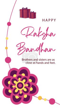 Illustration for Traditional Indian festival happy Raksha Bandhan portrait template design. - Royalty Free Image