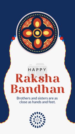 Ilustración de Festival indio tradicional feliz Raksha Bandhan retrato plantilla de diseño. - Imagen libre de derechos