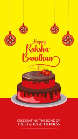 Ilustración de Festival indio tradicional feliz Raksha Bandhan retrato plantilla de diseño. - Imagen libre de derechos