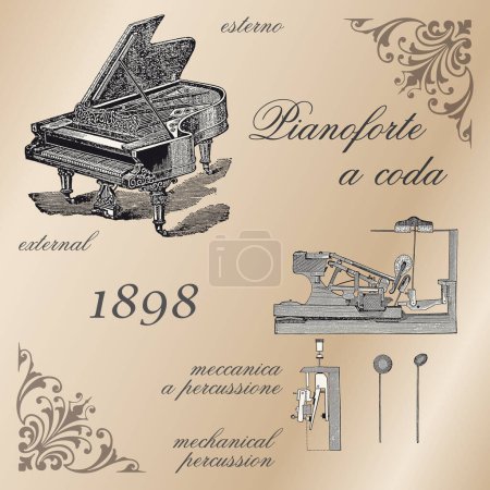 Photo for Pianoforte a coda 1898 - Italy - Royalty Free Image