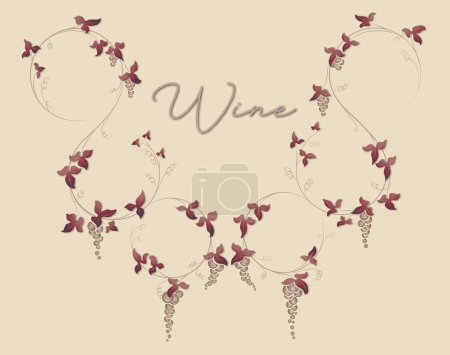 Illustration for Decorazione etichetta vino uva vendemmia liberty dec - Royalty Free Image