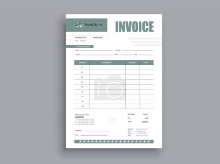 Creative, modern, unique, clean, and professional corporate company business invoice template design