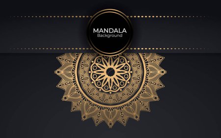 Téléchargez les illustrations : Mandala islamique de luxe conception de fond. Modèle circulaire en forme de mandala pour henné, Mehndi, tatouage, décoration. Ornement décoratif de style oriental ethnique. Conception pour la page de livre de coloriage. Mandala du Ramadan. - en licence libre de droit