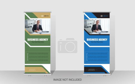 Professional Business Agency roll-up banner or stand billboard , event ads design, Corporate Banner Template, advertisement, pull-up, polygon background, vector illustration, business flyer, and display banner for your Corporate business promotion.