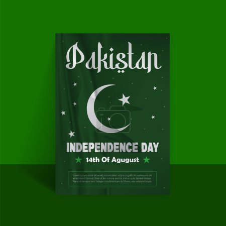 Glückliche 14. August pakistanischen Unabhängigkeitstag Flyer Vorlage Design
