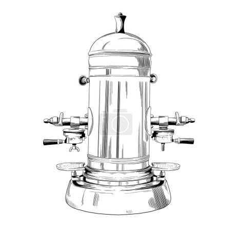 Illustration for Classic espresso machine vintage illustration - Royalty Free Image