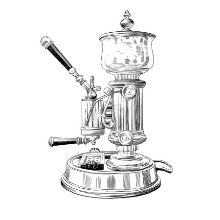 Illustration for Old vintage espresso machine illustration - Royalty Free Image