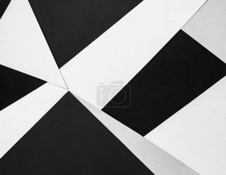 abstrakter schwarz-weißer Hintergrund mit zufälligem geometrischem Dreiecksmuster