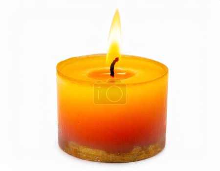 Burning candle isolated on a white background