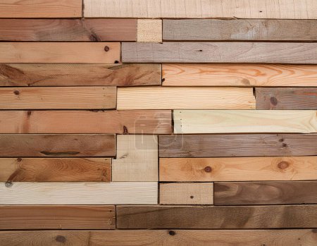 Téléchargez les photos : Un gros plan d'un mur en bois avec différentes planches - en image libre de droit