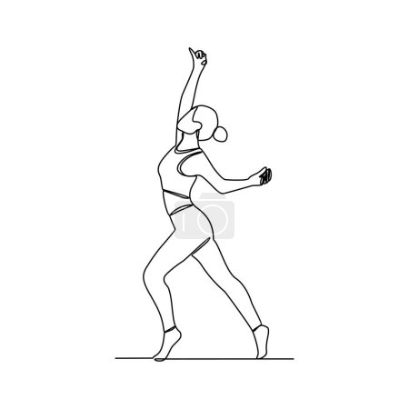 Illustration for One continuous line drawing of Ballerina vector illustration. Ballet dance is a form of classical dance that originated in Renaissance Italy. Ballerina concept design in simple continuous line style. - Royalty Free Image