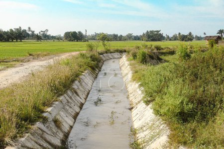 Bewässerungskanäle zur Bewässerung von Reisfeldern in ländlichen Gebieten