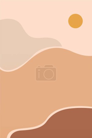 Photo for Boho Wall Art Poster. Abstract Boho Background Illustration. Abstract Landscape Background - Royalty Free Image