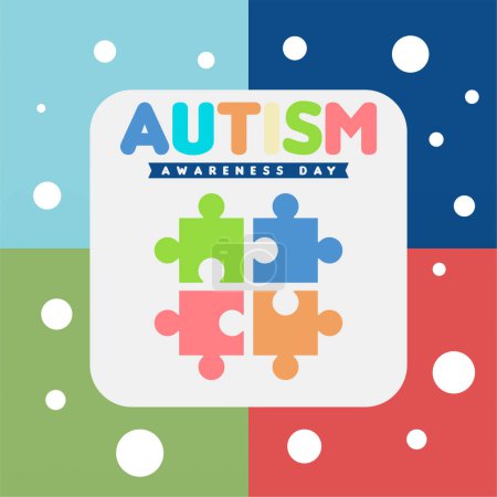 Photo for World autism awareness day illustration. Flat autism day background - Royalty Free Image