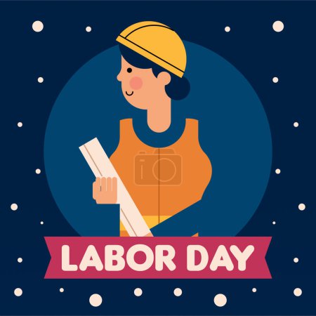 Happy Labor Day Illustration Background. International Labour Day Background. Worker Character Flat Design Illustration