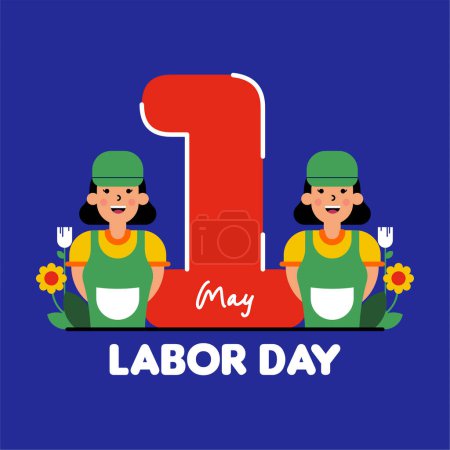 Happy Labour Day Illustration Hintergrund. Hintergrund zum Internationalen Tag der Arbeit