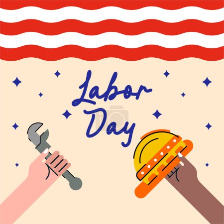 Téléchargez les photos : Happy Labour Day Illustration Contexte. Journée internationale du travail Contexte - en image libre de droit