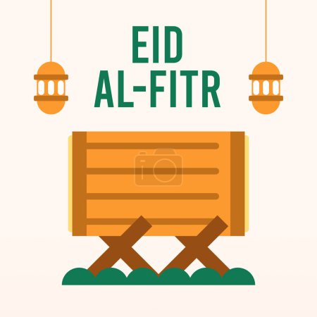 Flache eid al-fitr Illustration Hintergrund. Eid-al-fitr eid-al-adha eid mubarak grüße illustration hintergrund