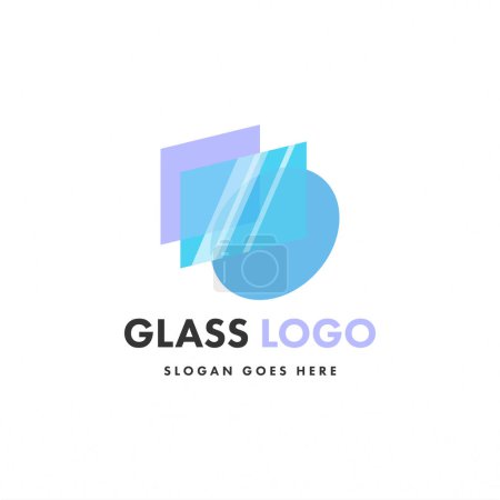 Photo for Glass logo design template. Creative flat design glass logo template. Creative concept logo design of glass - Royalty Free Image