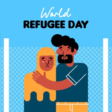 Foto de Día Mundial de los Refugiados ilustración antecedentes. Antecedentes del Día Mundial de los Refugiados - Imagen libre de derechos