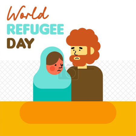 Photo for World refugee day illustration background. Worldwide refugee memorial day background - Royalty Free Image