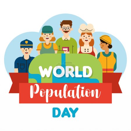 Photo for World population day background. Illustration for world population day awareness - Royalty Free Image