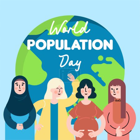 Photo for World population day background. Illustration for world population day awareness - Royalty Free Image