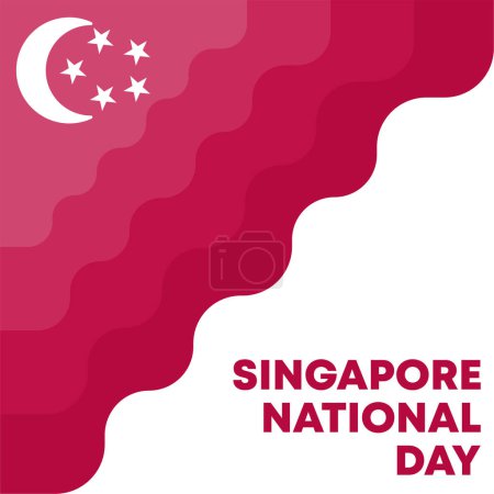 Photo for Singapore national day banner background. Flat singapore national day illustration - Royalty Free Image