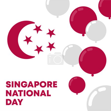 Photo for Singapore national day banner background. Flat singapore national day illustration - Royalty Free Image
