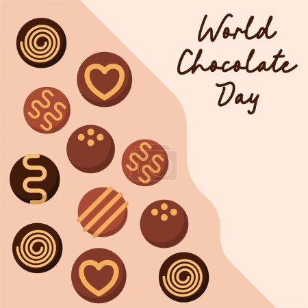 Foto de Día mundial del chocolate Fondo de diseño de ilustración. Ilustración de día de chocolate con chocolate - Imagen libre de derechos