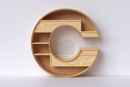 Foto de Estante fuente 3d renderizado letra C idea decorativa para el hogar o la tienda de interiores. Renderizado 3D de alta calidad. - Imagen libre de derechos