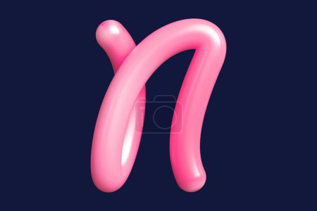 Foto de Letra de letra N de renderizado 3D en rosa. Recurso gráfico adecuado para impresiones, obras de arte, tableros de ánimo y anuncios web. Ilustración 3D de alta calidad. - Imagen libre de derechos