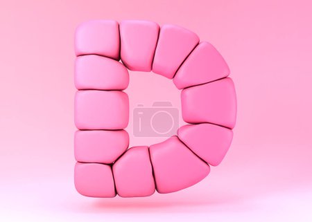 Téléchargez les photos : 3d lettre D rose style chewing-gum. - en image libre de droit