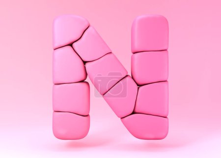 Photo for Pink inflated bricks 3d letter - Royalty Free Image