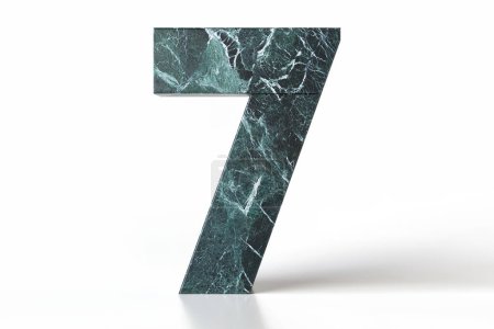 Photo for Marble lettering number 7 ideal for composing cool and flawless high-quality texts. High quality 3d rendering. - Royalty Free Image
