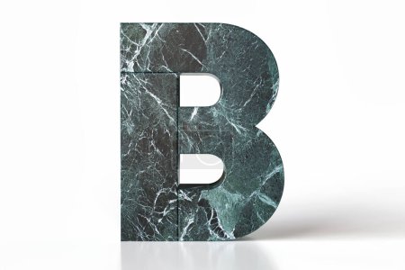 Photo for Creative 3D letter B made of marble ideal for composing cool and flawless high-quality texts. High quality 3d rendering. - Royalty Free Image