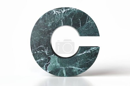 Photo for Marble variegated letter C in dark teal and green. High quality 3d rendering. - Royalty Free Image