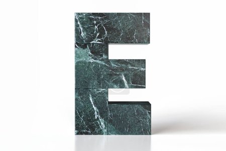 Photo for 3D rendering marbled texture alphabet letter E. Ideal for corporate image of luxury decorative materials. High detailed 3d render. - Royalty Free Image