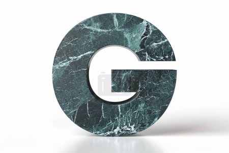 Photo for Marbled texture alphabet letter G in dark teal and green. Ideal for corporate image of luxury decorative materials. High detailed 3d rendering. - Royalty Free Image