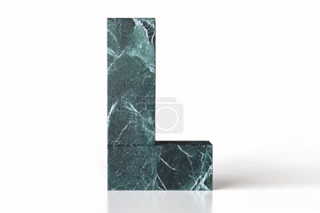 Photo for Marble font letter L exquisitely veined. Ideal graphic resource for interior design and architecture branding. 3D rendering with high quality details. - Royalty Free Image