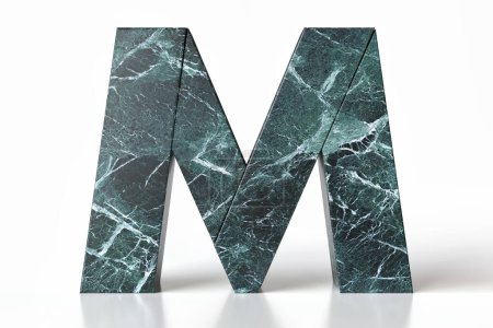 Photo for Marbled texture alphabet letter M. Ideal for corporate image of luxury decorative materials. High detailed 3d rendering. - Royalty Free Image