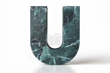 Photo for Marbled texture alphabet letter U. Ideal for corporate image of luxury decorative materials. High detailed 3d rendering. - Royalty Free Image