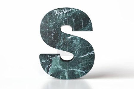 Photo for Marble font letter S exquisitely veined. Ideal graphic resource for interior design and architecture branding. 3D rendering with high quality details. - Royalty Free Image